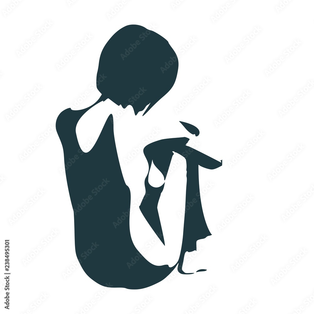 Back View Portrait Of A Girl Standing In Yoga Pose Stock Photo - Download  Image Now - 2015, Adult, Balance - iStock