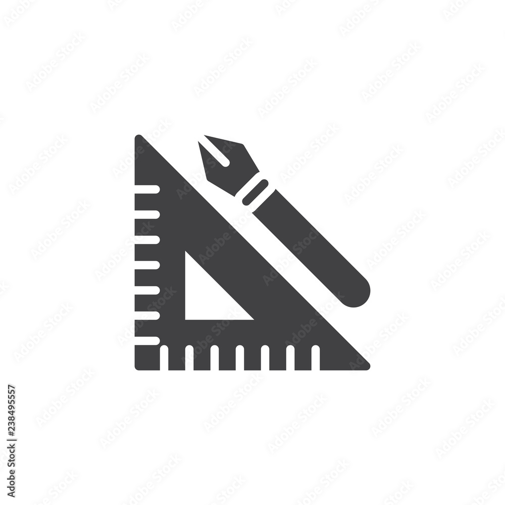 Ruler and fountain pen vector icon. filled flat sign for mobile concept and web design. Designer tool simple solid icon. Symbol, logo illustration. Pixel perfect vector graphics Ruler and fountain pen vector icon. filled flat sign for mobile concept and web design. Designer tool simple solid icon. Symbol, logo illustration. Pixel perfect vector graphics