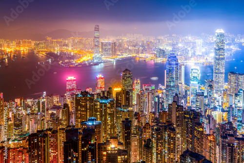 Hong Kong Skyline and City Nightscape © 昊 周