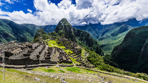 Stone walls and ruins of Machu Picchu