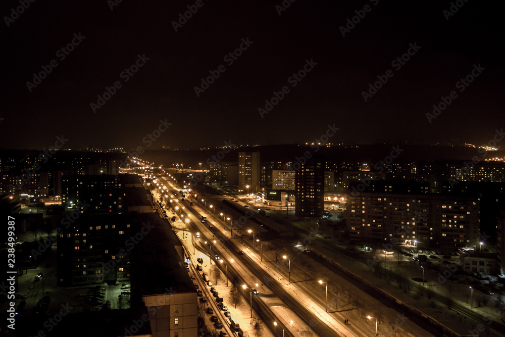 View of the night city