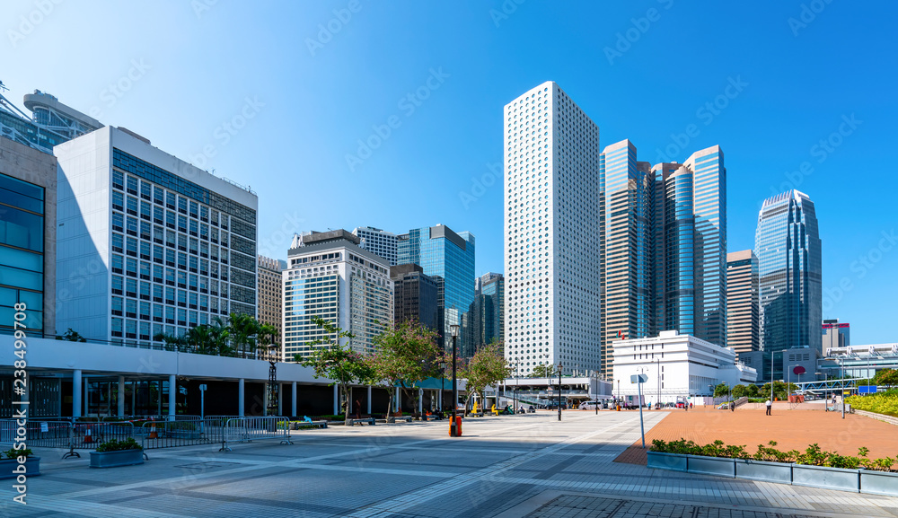 Commercial buildings in Hongkong are low angle, China,