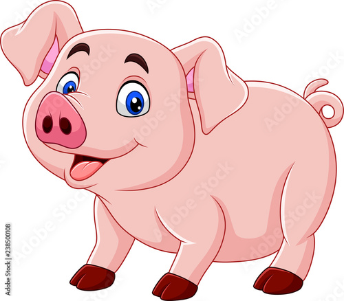 Cute pig cartoon photo