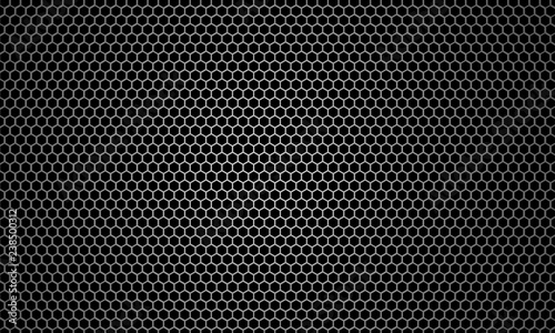 Abstract black texture background hexagon , Sci fi concept black and white 3D rendering