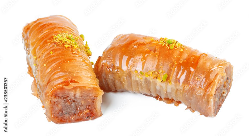 Turkish Ramadan Dessert Baklava isolated on white