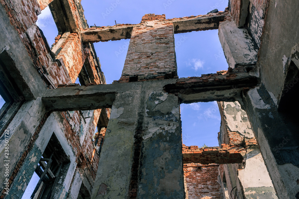 Abandoned buildings in the city of Medvezhegorsk