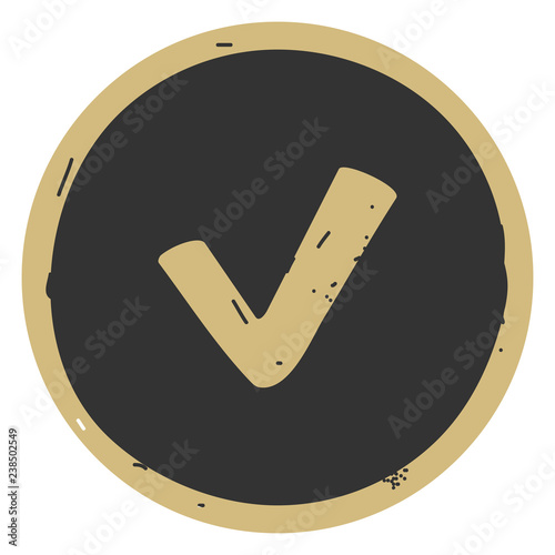 Chek, ok, yes icon approved vector illustration on gray background photo