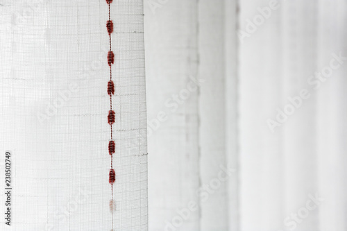 translucent curtain texture on window for background  selective focus 