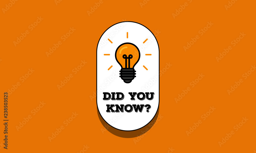 Did You Know with Bulb Icon Vector Illustration Did You Know with Bulb Icon Vector Illustration