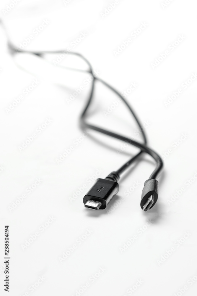 black wire with USB-A and micro usb black wire with USB-A and micro usb