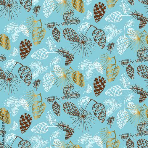 Pinecones color seamless pa...