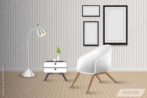 Living room interior design and decorative, Vector, Illustration © Maha Heang 245789