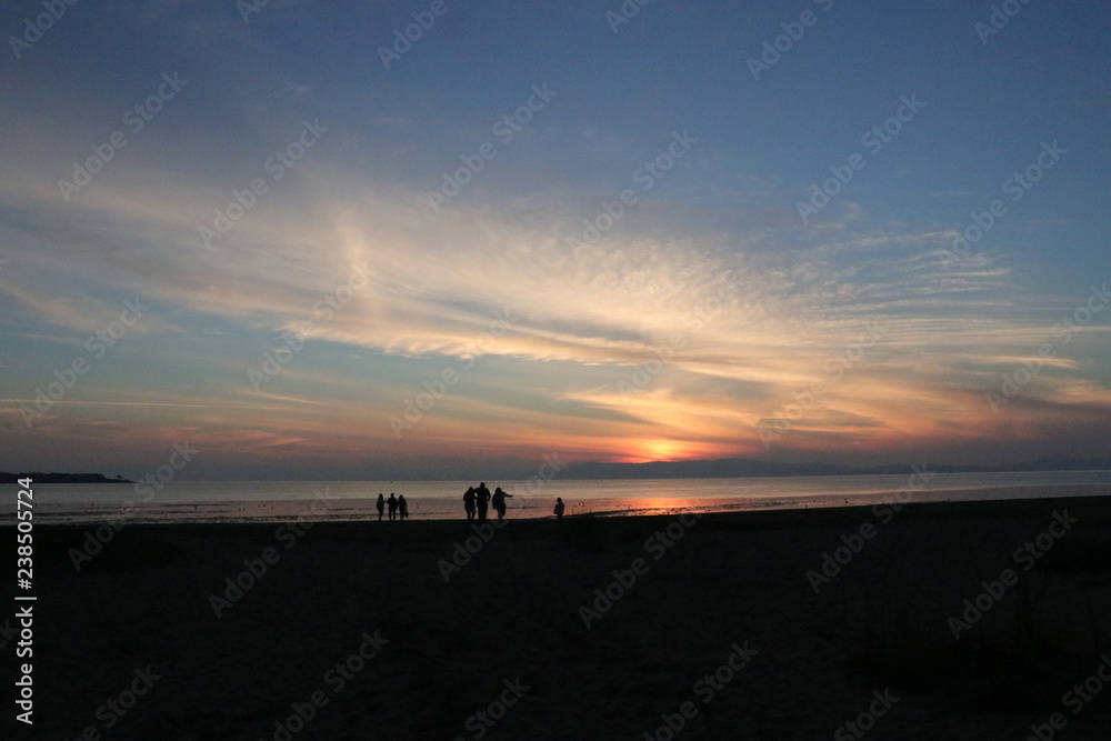 Sunset on Alameda beach