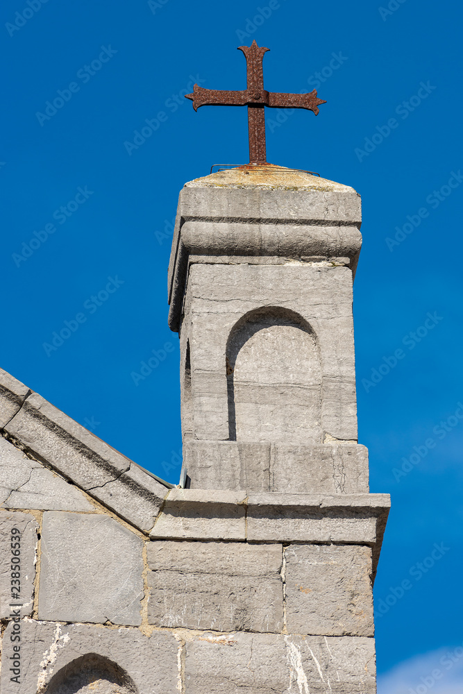 Rusty Religious Cross - Church of San Lorenzo in Portovenere, Liguria, Italy tower Rusty Religious Cross - Church of San Lorenzo in Portovenere, Liguria, Italy tower
