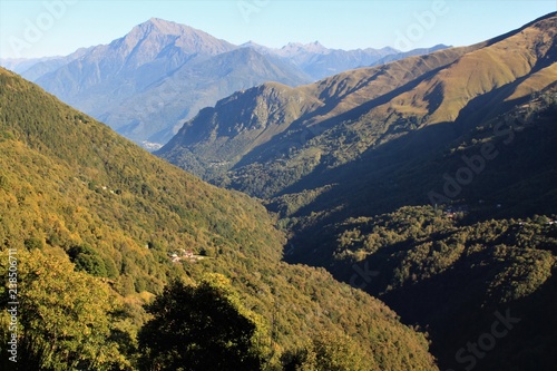 Alpine Landschaft; Valle Albano mit Monte Legnone