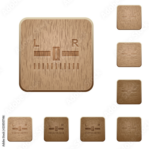 Audio balance control wooden buttons