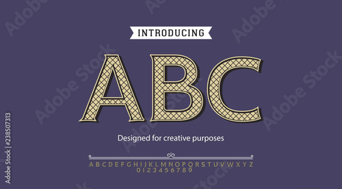 ABC typeface.For labels and different type designs
