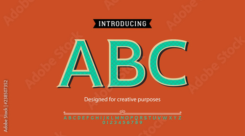 ABC typeface.For labels and different type designs