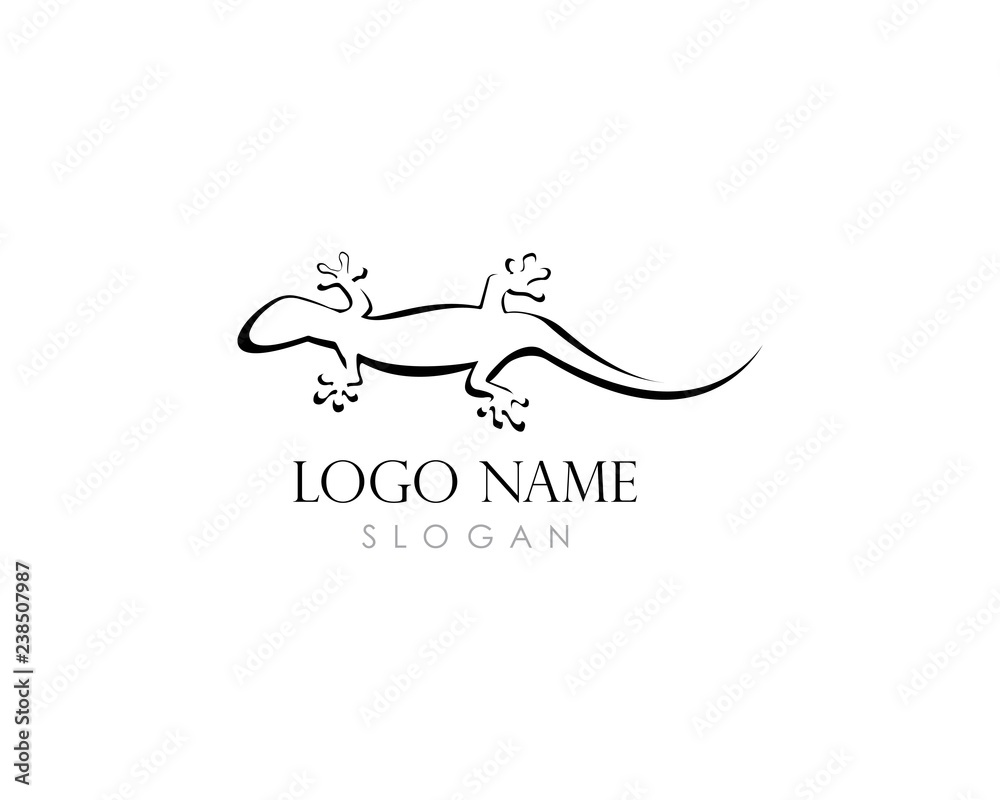 Naklejka premium Lizard vector illustration logo template 