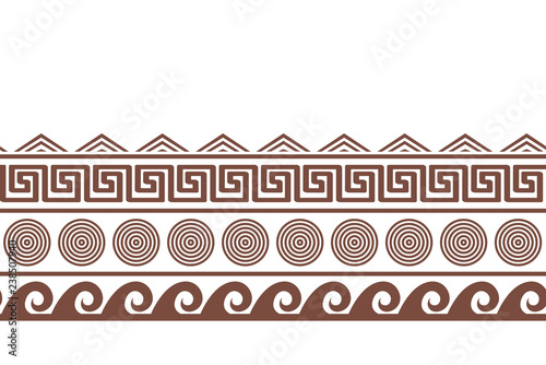 Old greek seamlesshorizontal border design. Vector illustration photo