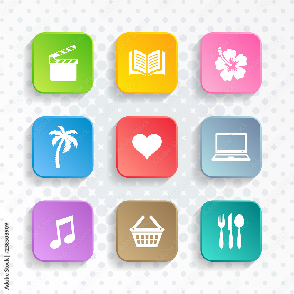 Modern vector universal leisure web and mobile icons Modern vector universal leisure web and mobile icons