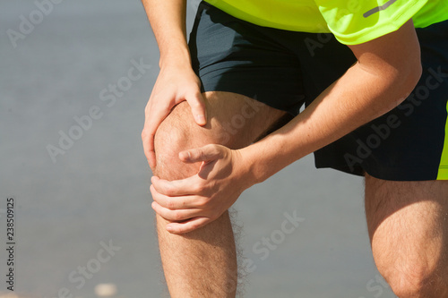 Pain in knee injury of sportsman