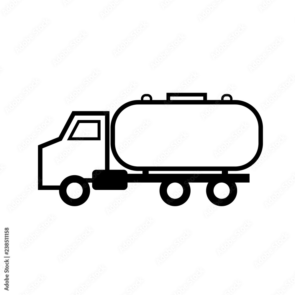 Septic tank truck outline icon. Clipart image isolated on white background