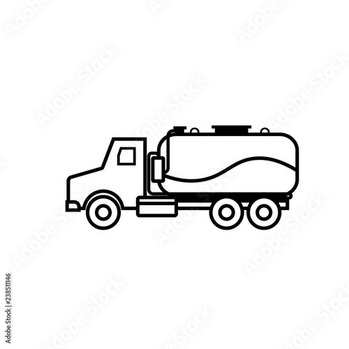 Septic tank truck outline icon. Clipart image isolated on white background