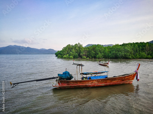 Traditional long tail boat