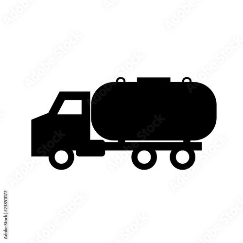 Septic tank truck silhouette icon. Clipart image isolated on white background