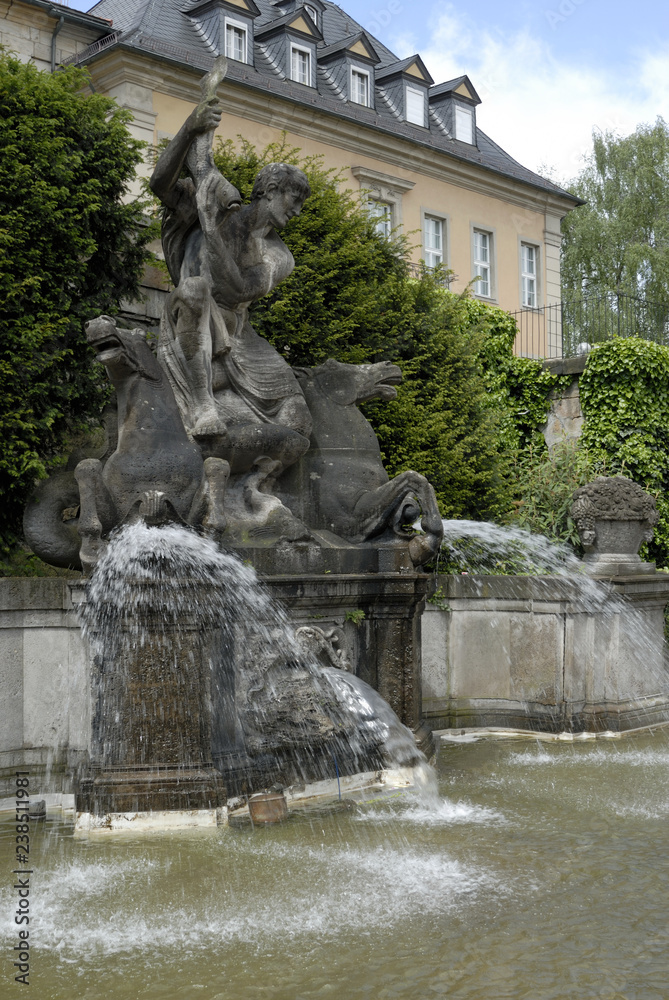 Wittelsbacher Brunnen in der Stadt Bayreuth in Oberfranken, Bayern