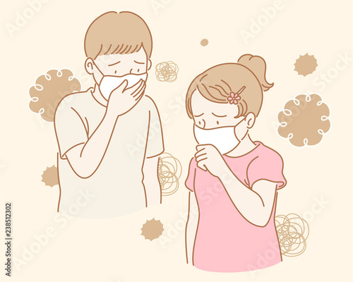 Children wearing masks
