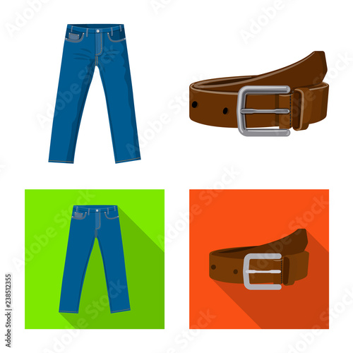 Vector illustration of man and clothing icon. Collection of man and wear stock symbol for web.
