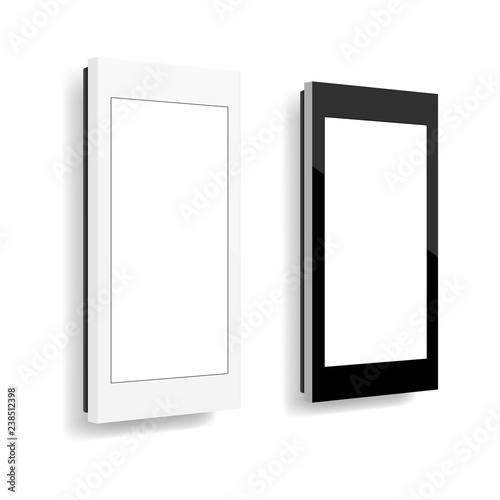 Wall mounted computer kiosks isolated on white background. Vector illustration