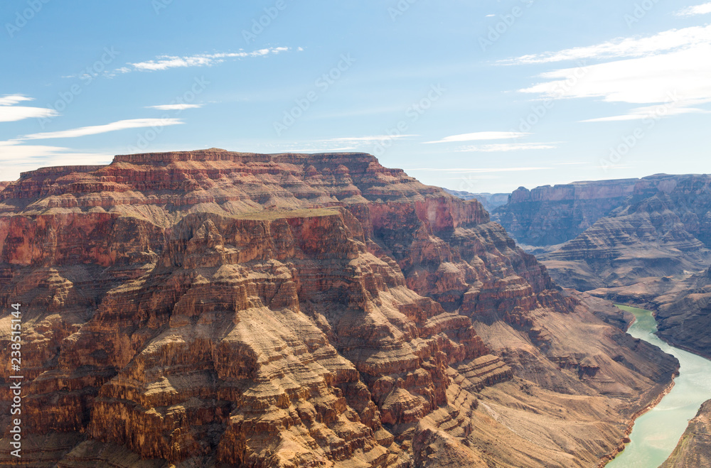 landscape and nature concept - view of grand canyon cliffs and colorado river landscape and nature concept - view of grand canyon cliffs and colorado river