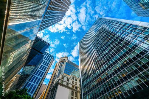Photography Commercial buildings in Hongkong are low angle, China,