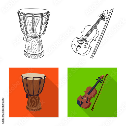 Isolated object of music and tune icon. Set of music and tool stock vector illustration.