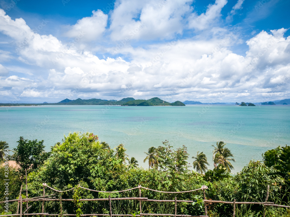 Bird eye view of bay in Koh Yao Yai , look from view point , here is the paradise island