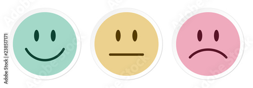 3 Mood Faces Emotion Retro