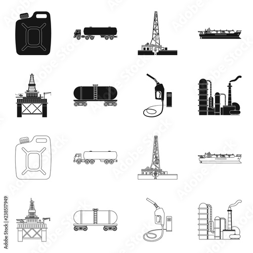 Vector design of oil and gas icon. Set of oil and petrol stock vector illustration.