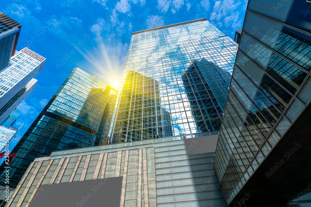 Commercial buildings in Hongkong are low angle, China, Commercial buildings in Hongkong are low angle, China,