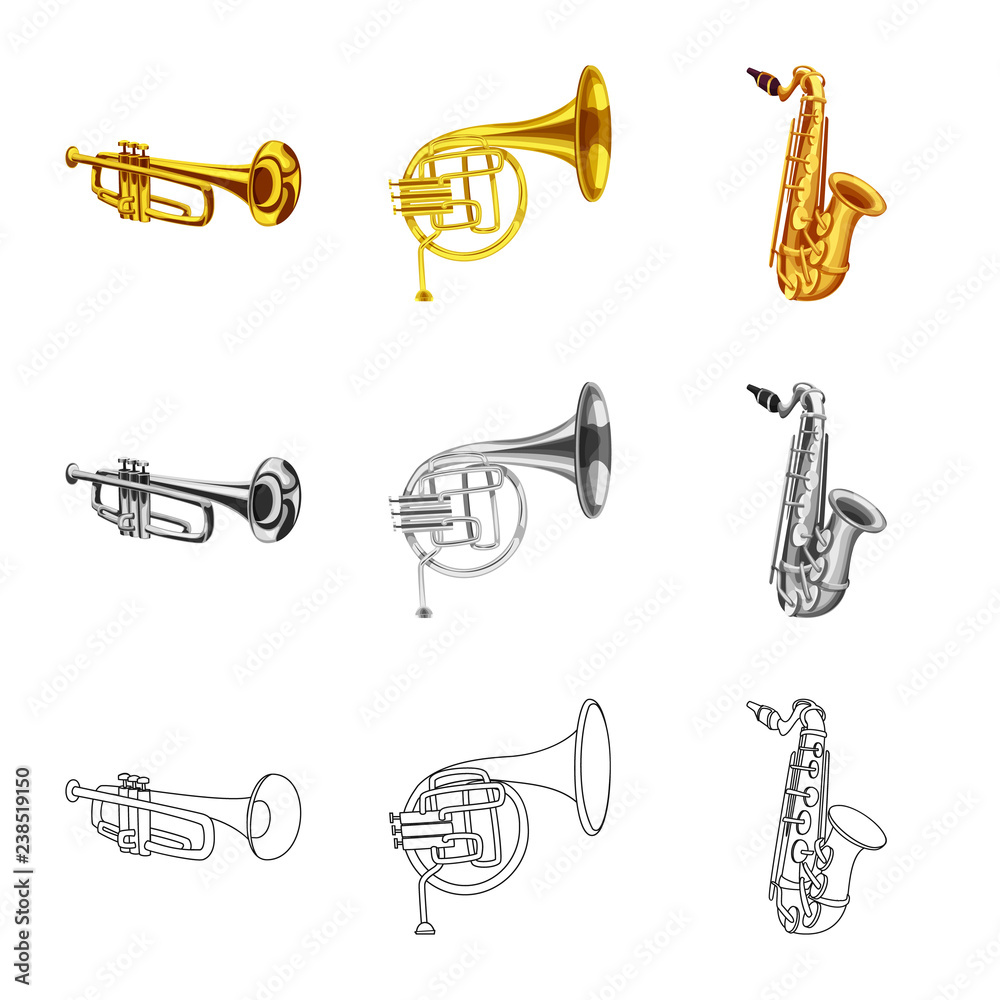 Vector design of music and tune sign. Set of music and tool stock symbol for web. Vector design of music and tune sign. Set of music and tool stock symbol for web.