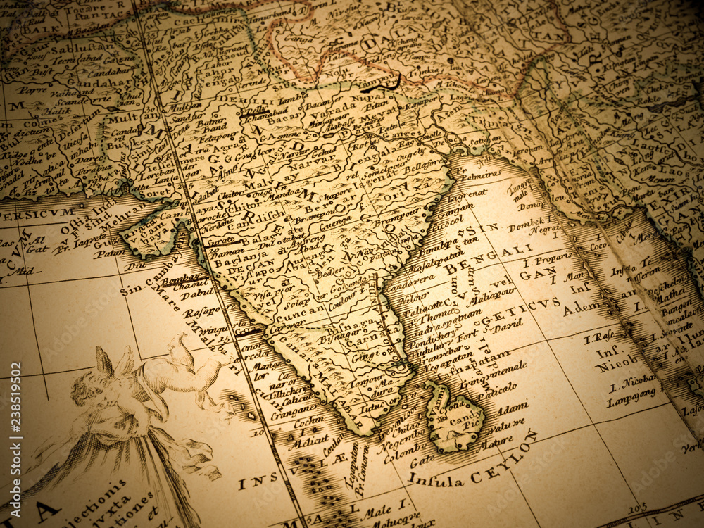 古地図　インド