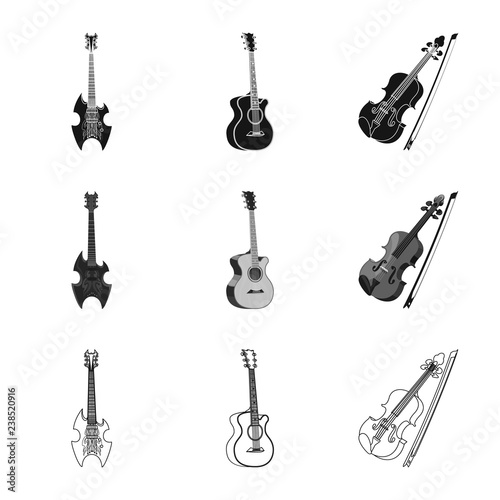 Isolated object of music and tune icon. Set of music and tool stock vector illustration.