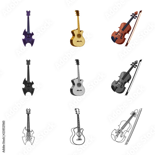 Isolated object of music and tune logo. Set of music and tool stock symbol for web.