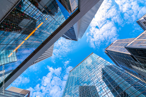 Photography Commercial buildings in Hongkong are low angle, China,