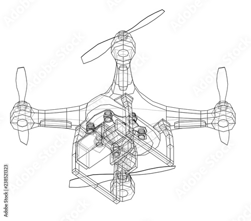 Drone concept. Vector rendering of 3d