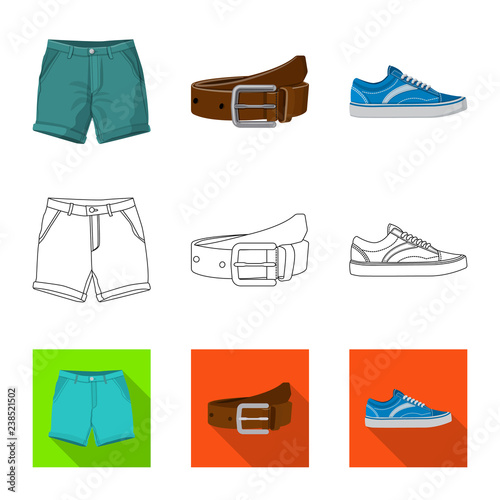 Vector design of man and clothing logo. Collection of man and wear stock vector illustration.
