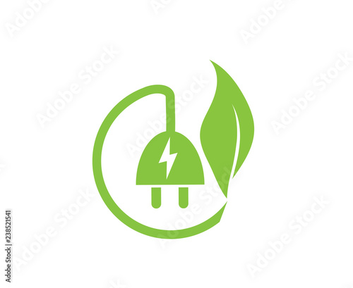 Green Plug Power. Eco energy concept icon