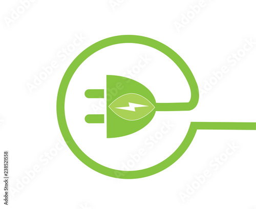 Electricity and electricity plugs logo template